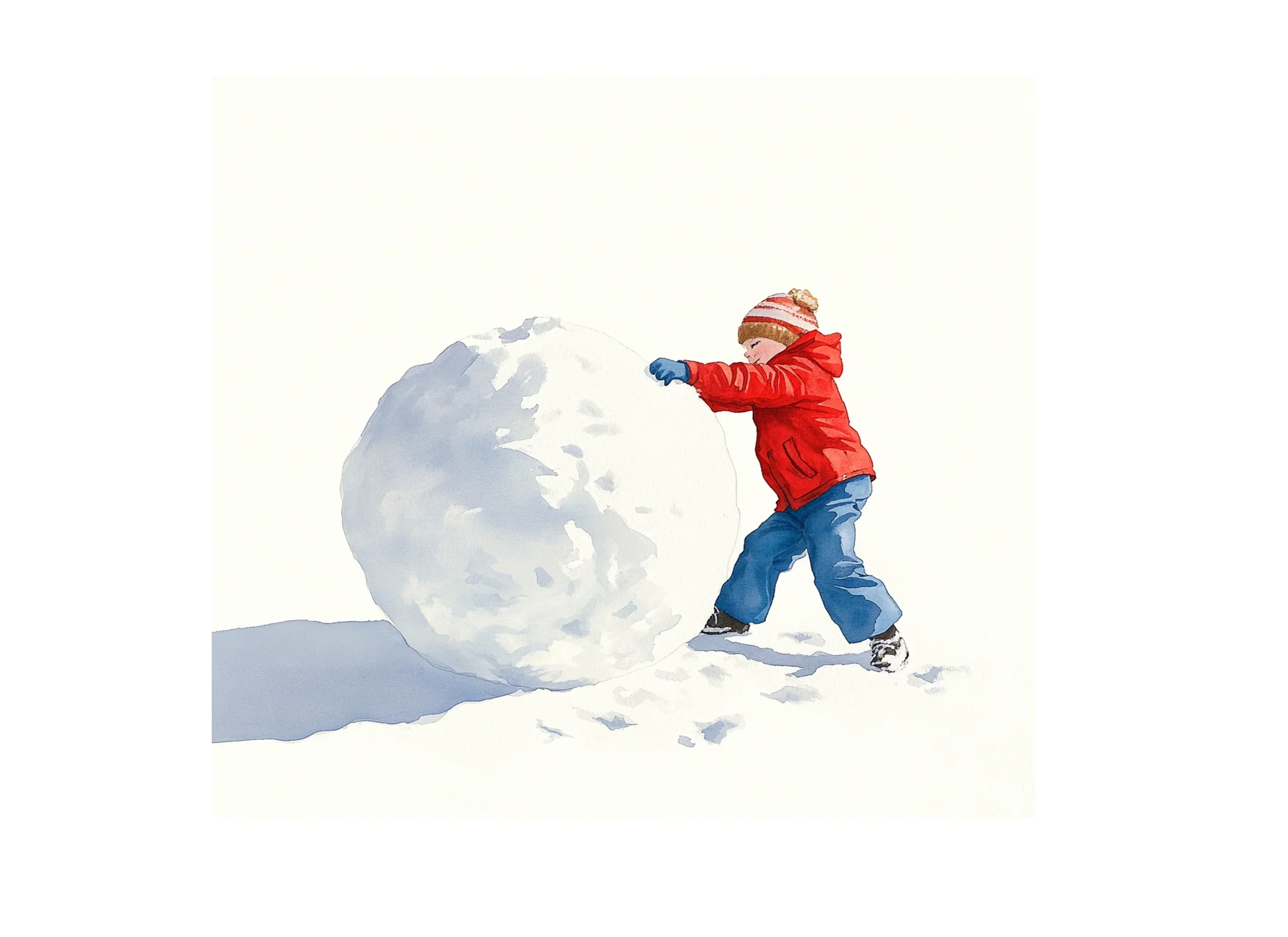 Boy Rolling Snowball Winter Clipart Bundle - Image 3