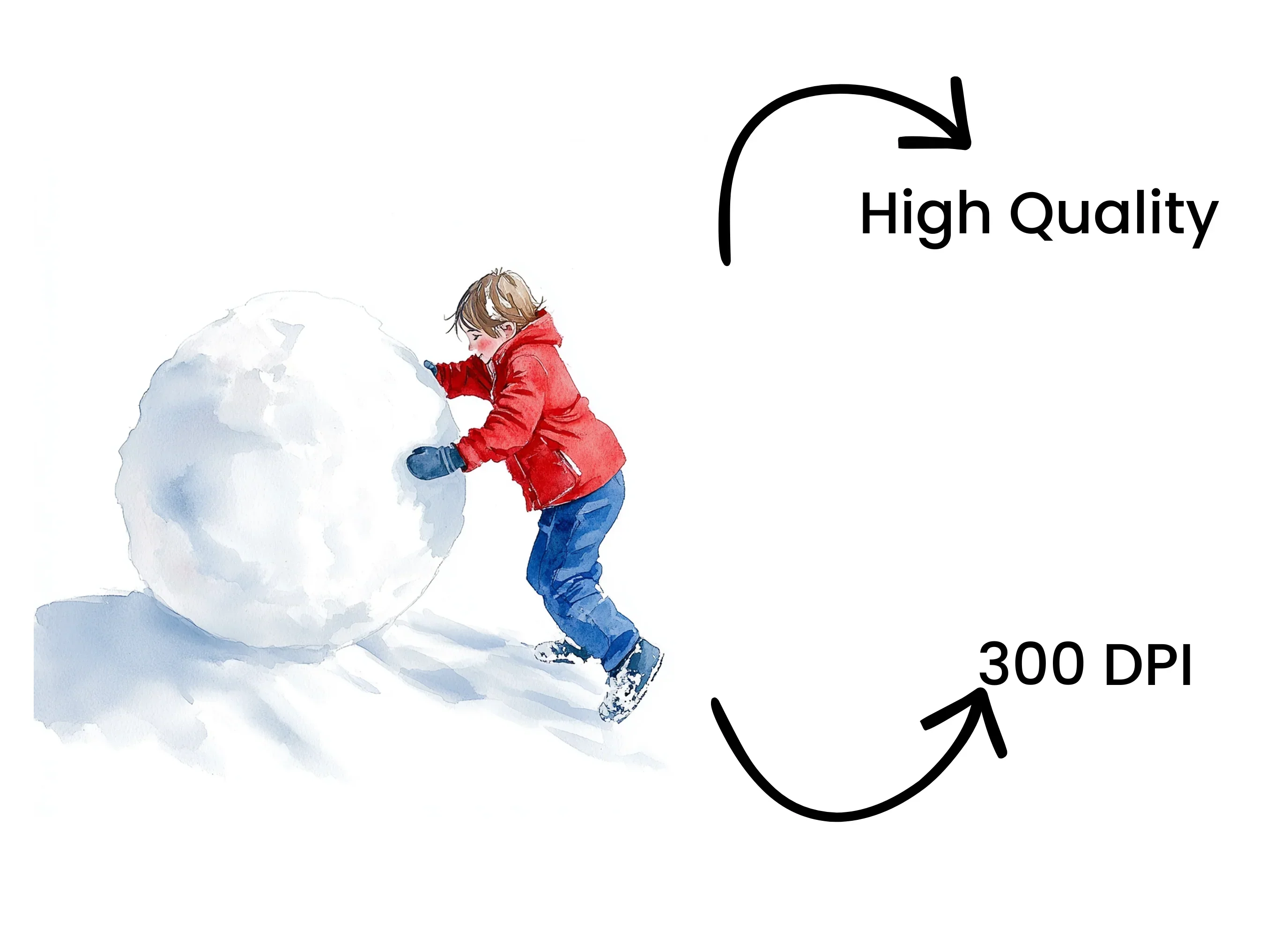 Boy Rolling Snowball Winter Clipart Bundle - Image 4