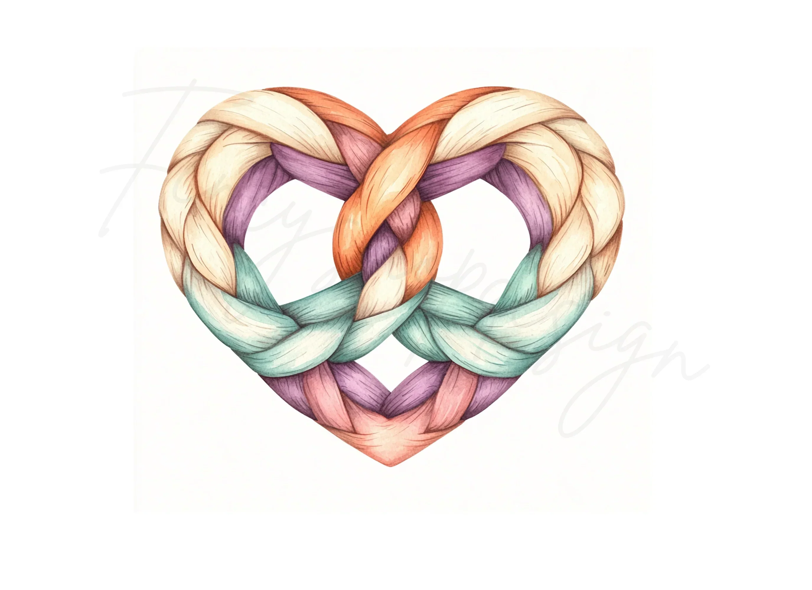 Braided Heart Clipart Bundle - Image 3