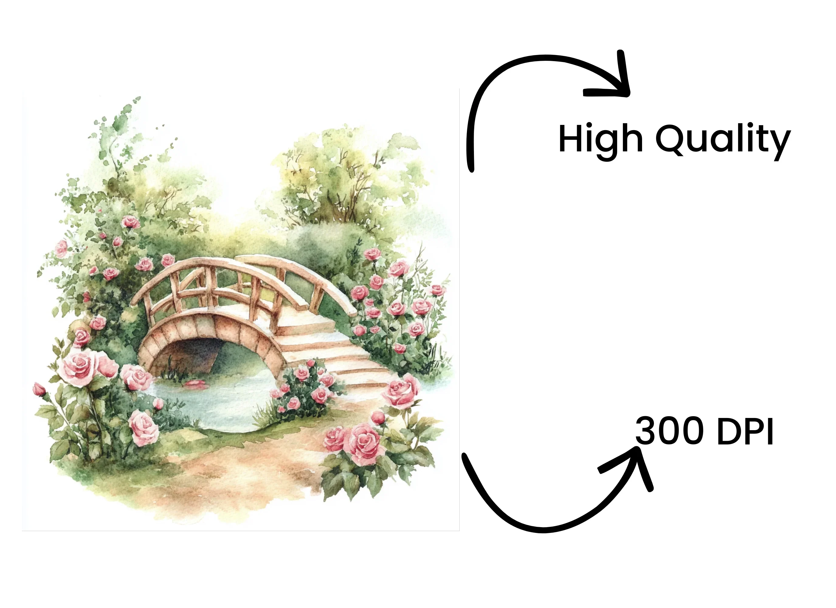 Bridges with Pink Roses Clipart Bundle - Image 4