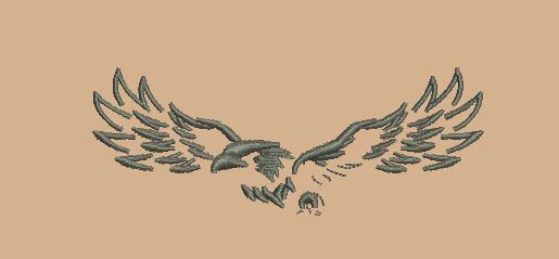 Brown Eagle Wings Embroidery Design