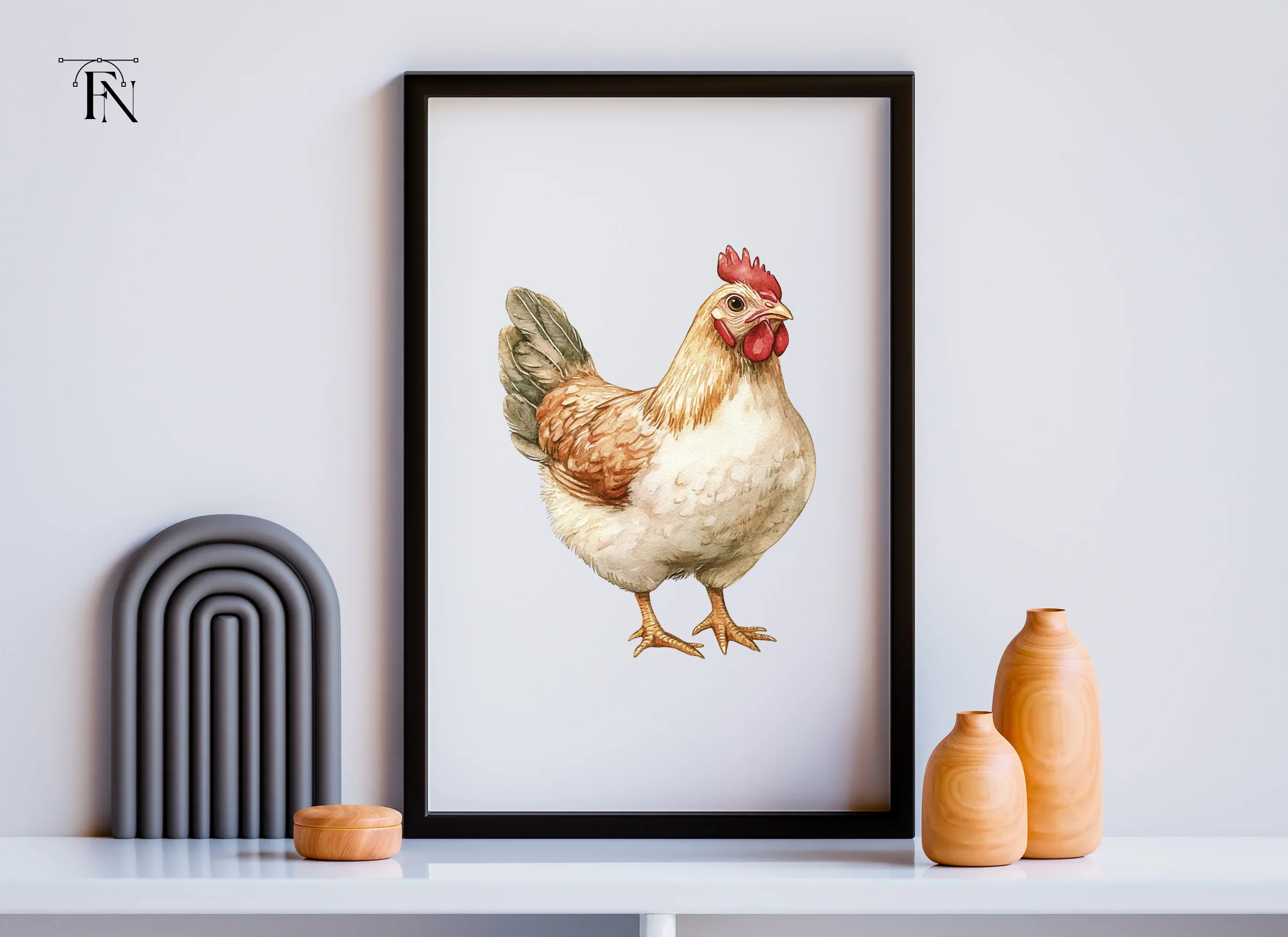 Brown Hen Farm Animal Clipart Bundle - Image 3