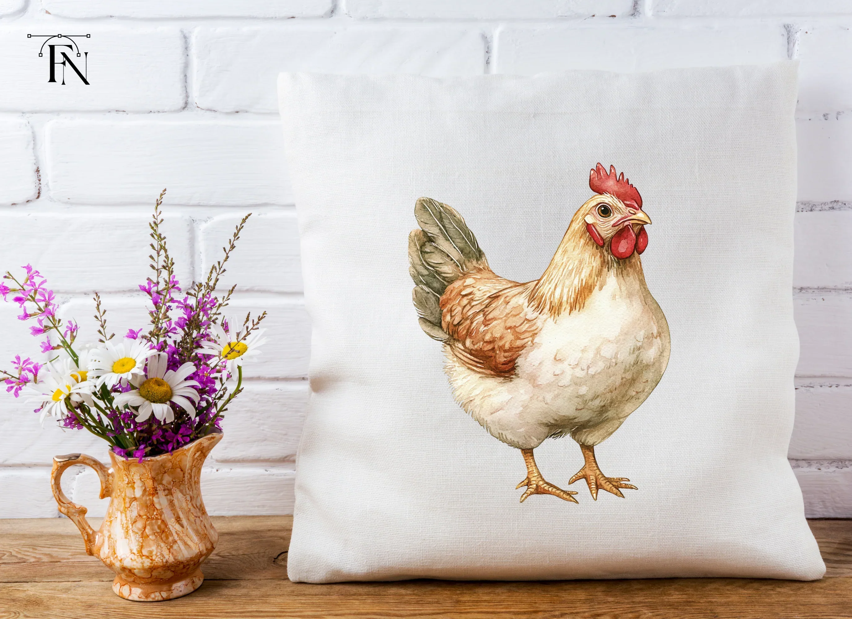 Brown Hen Farm Animal Clipart Bundle - Image 4
