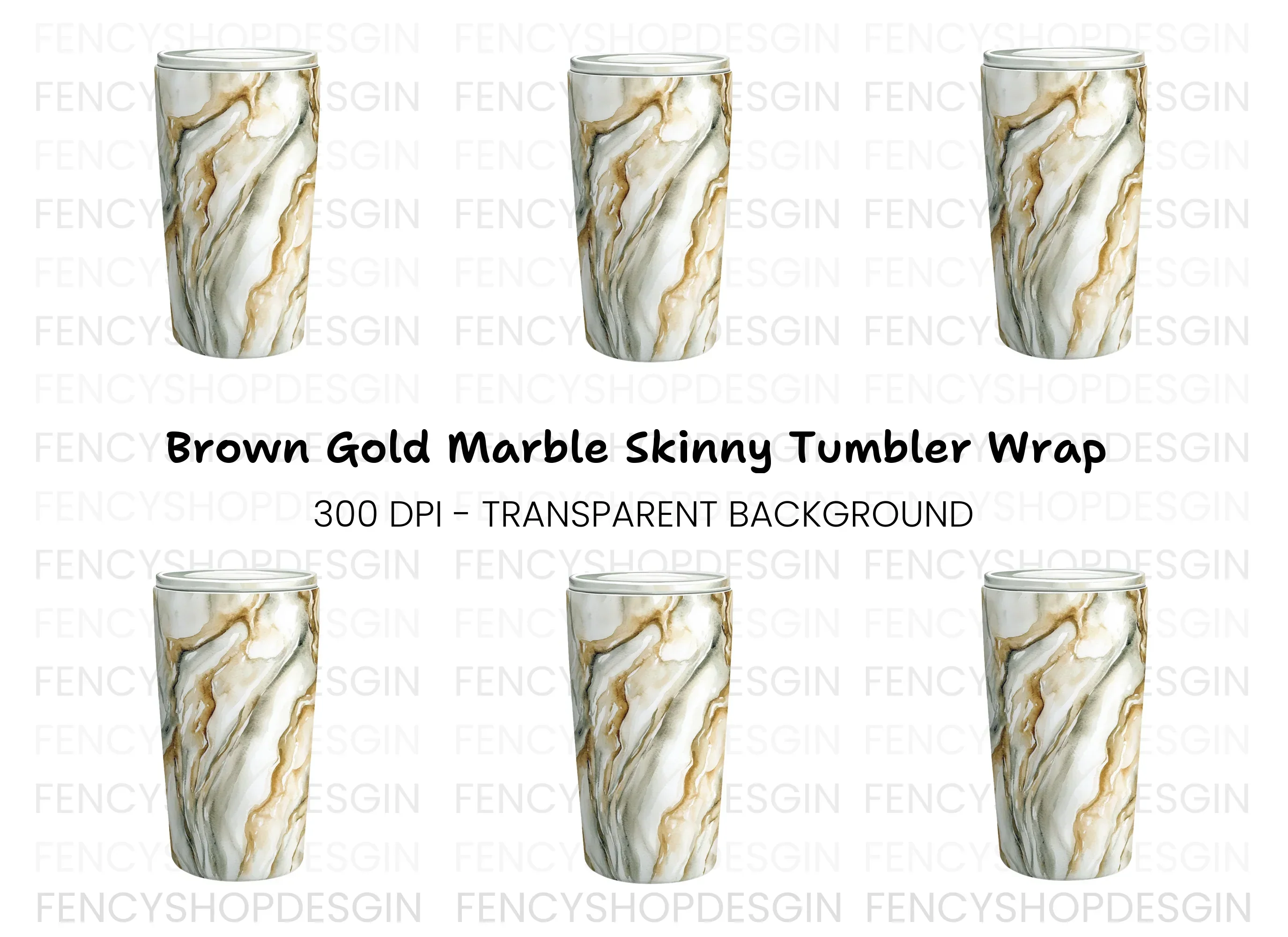 Brown Marble Tumbler Clipart Bundle