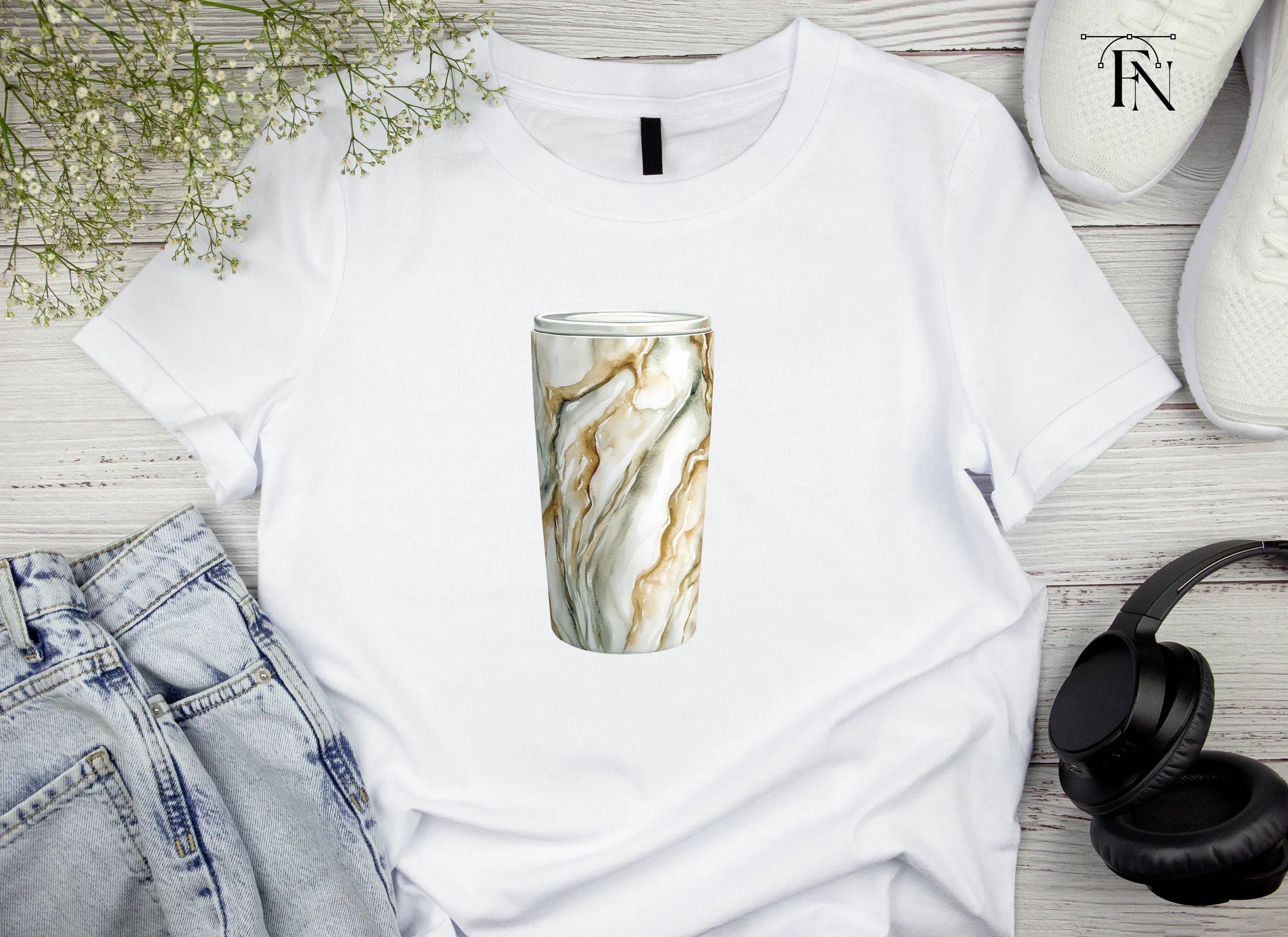 Brown Marble Tumbler Clipart Bundle - Image 5