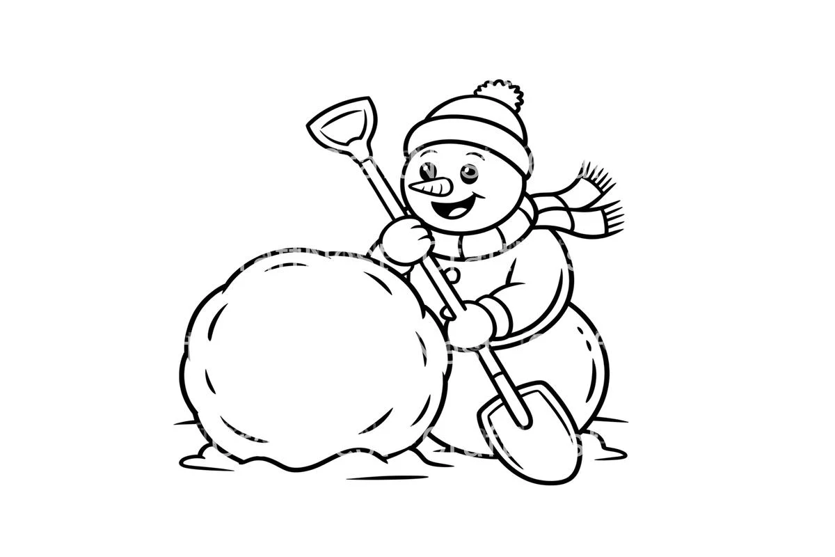 Building Snowman Winter Coloring Books - Image 2