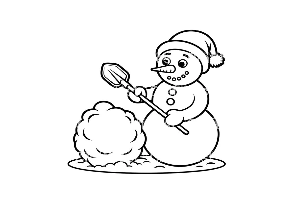 Building Snowman Winter Coloring Books - Image 4