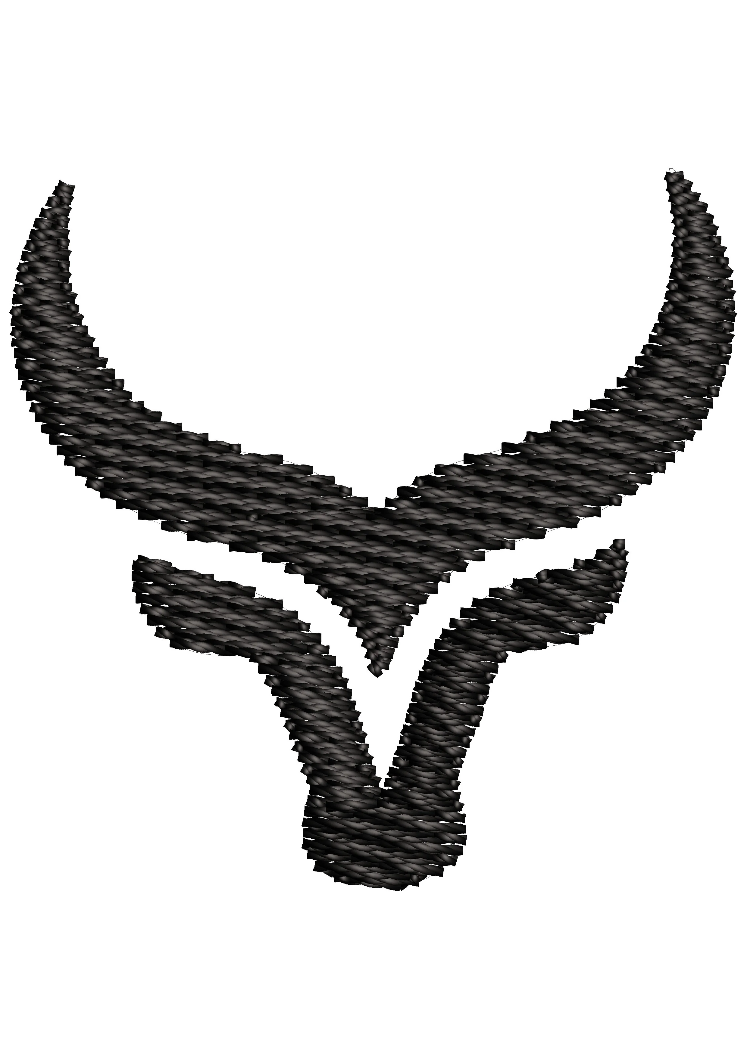 Bull Head Embroidery Design