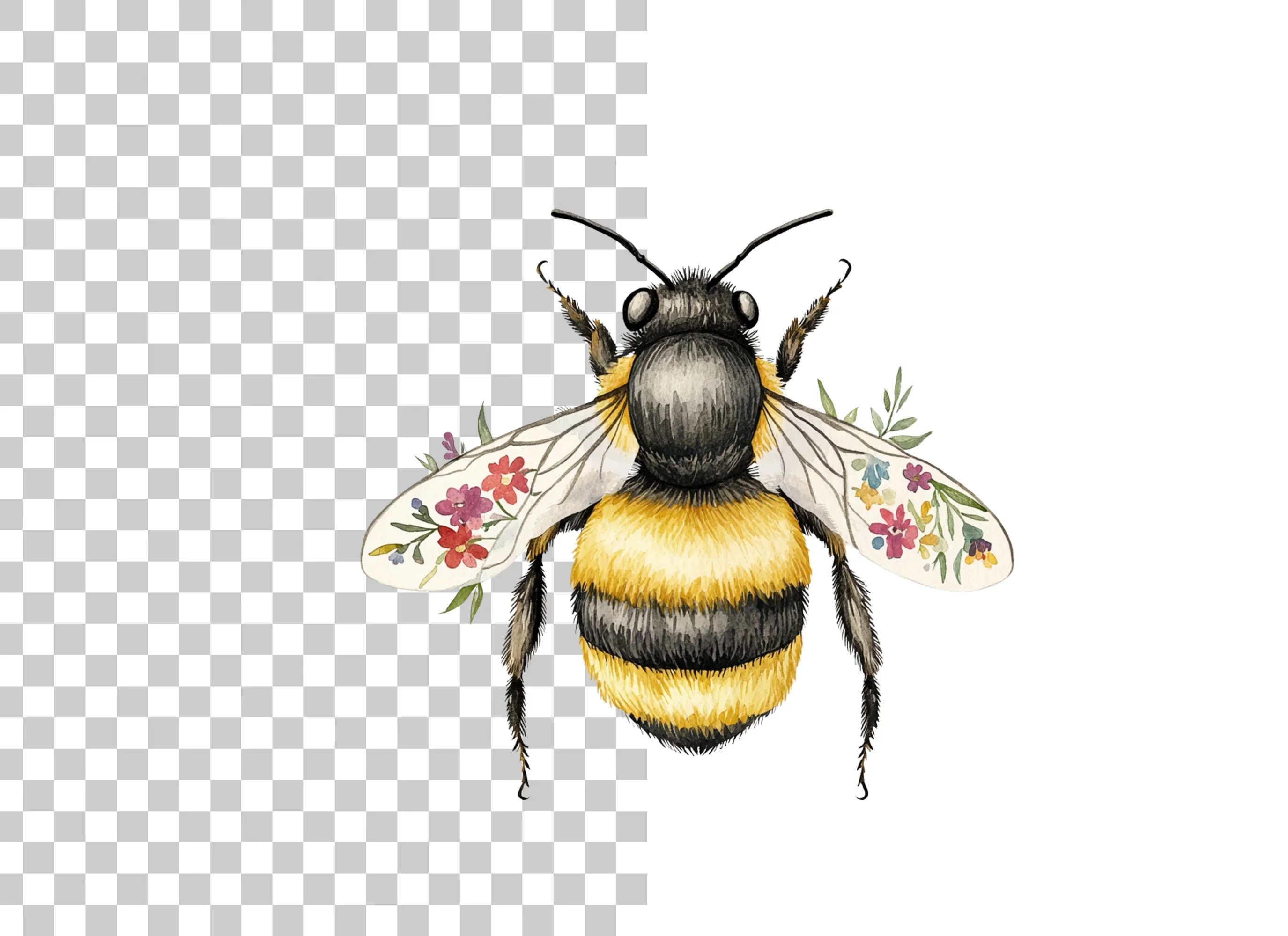 Bumblebee and Flowers Clipart Bundle - Image 2