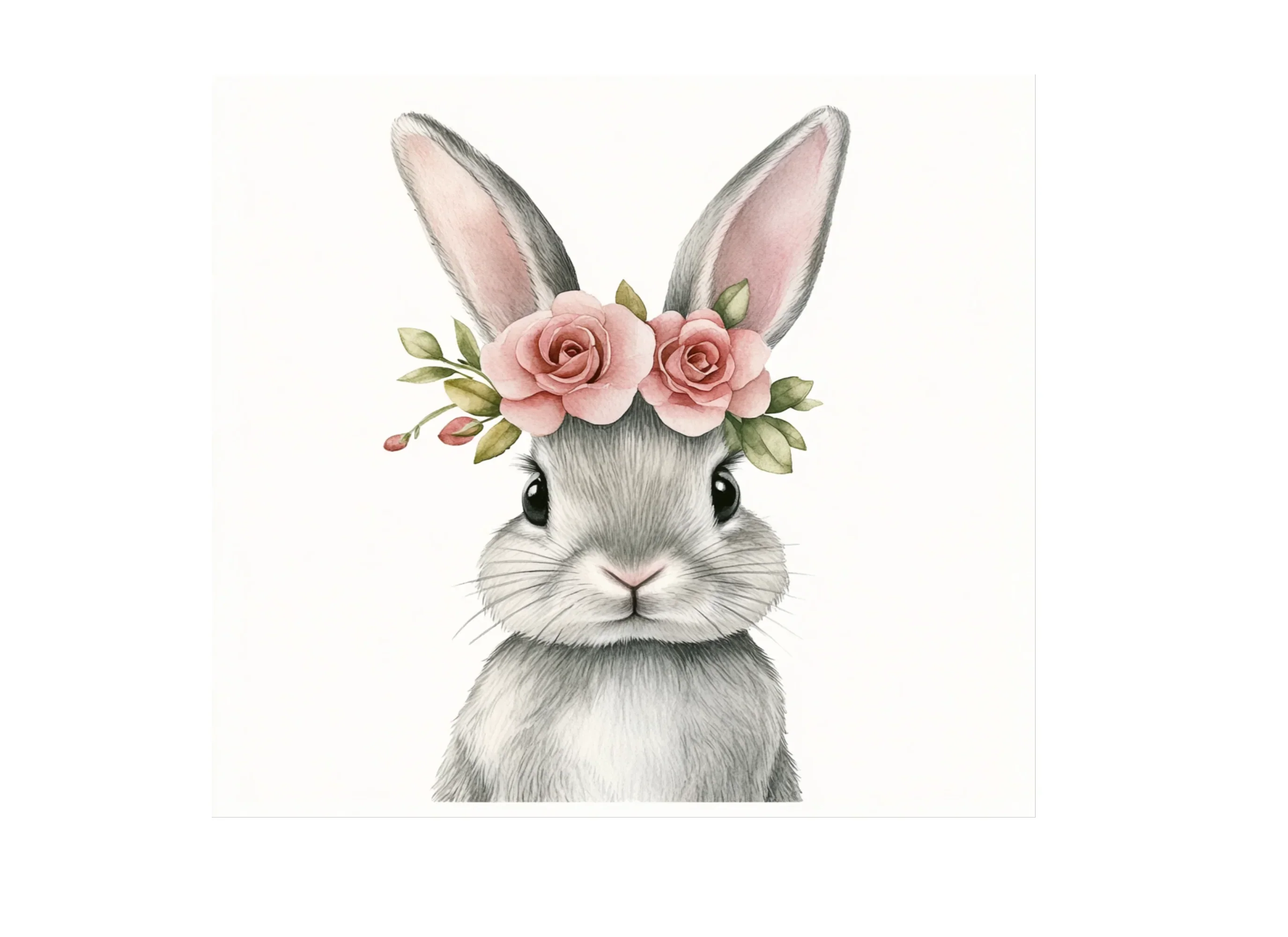 Bunny Faces with Flower Crowns Clipart Bundle - Image 2
