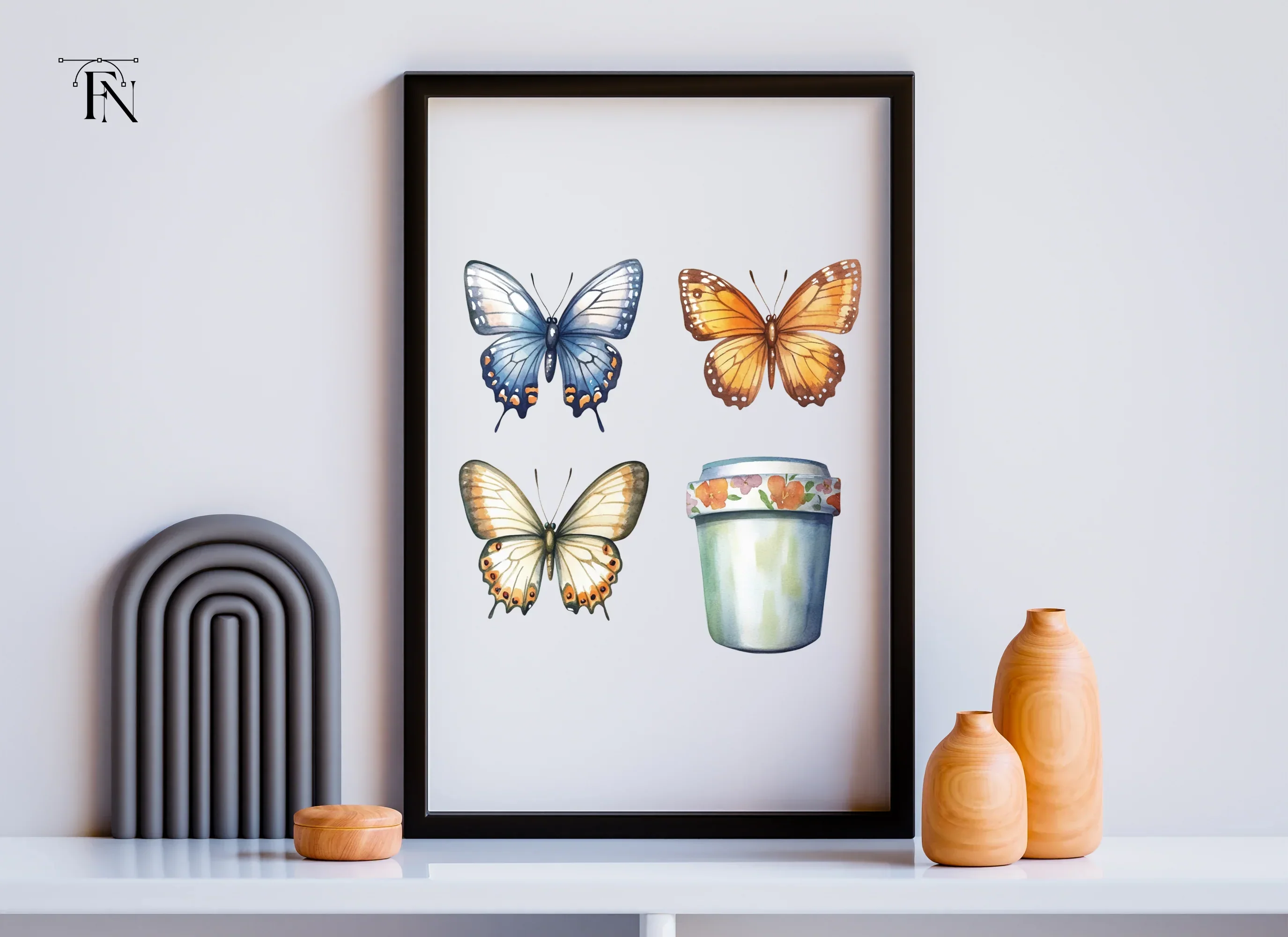 Butterfly Cup Clipart Bundle - Image 6