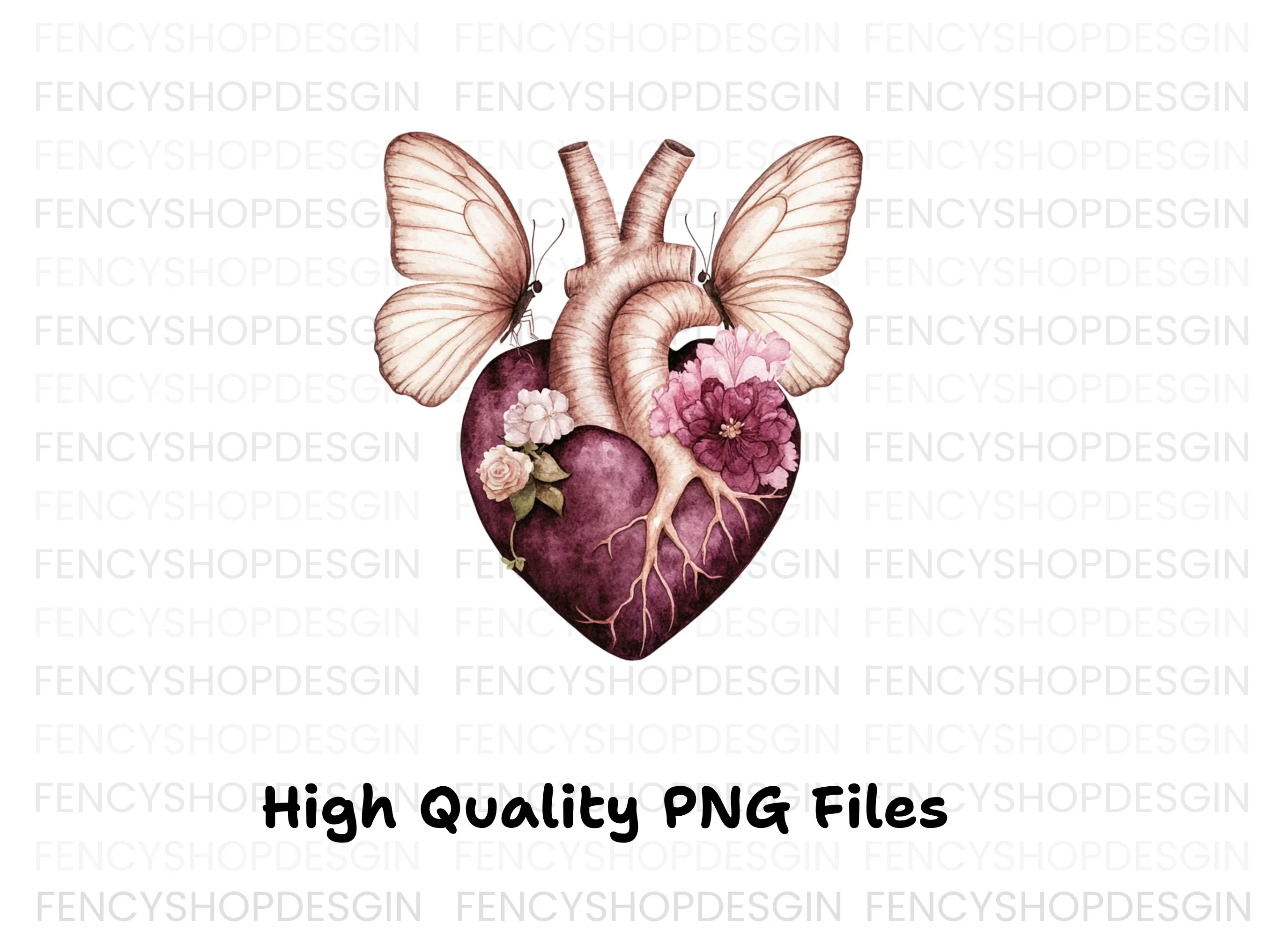 Butterfly Winged Heart Clipart Bundle - Image 2