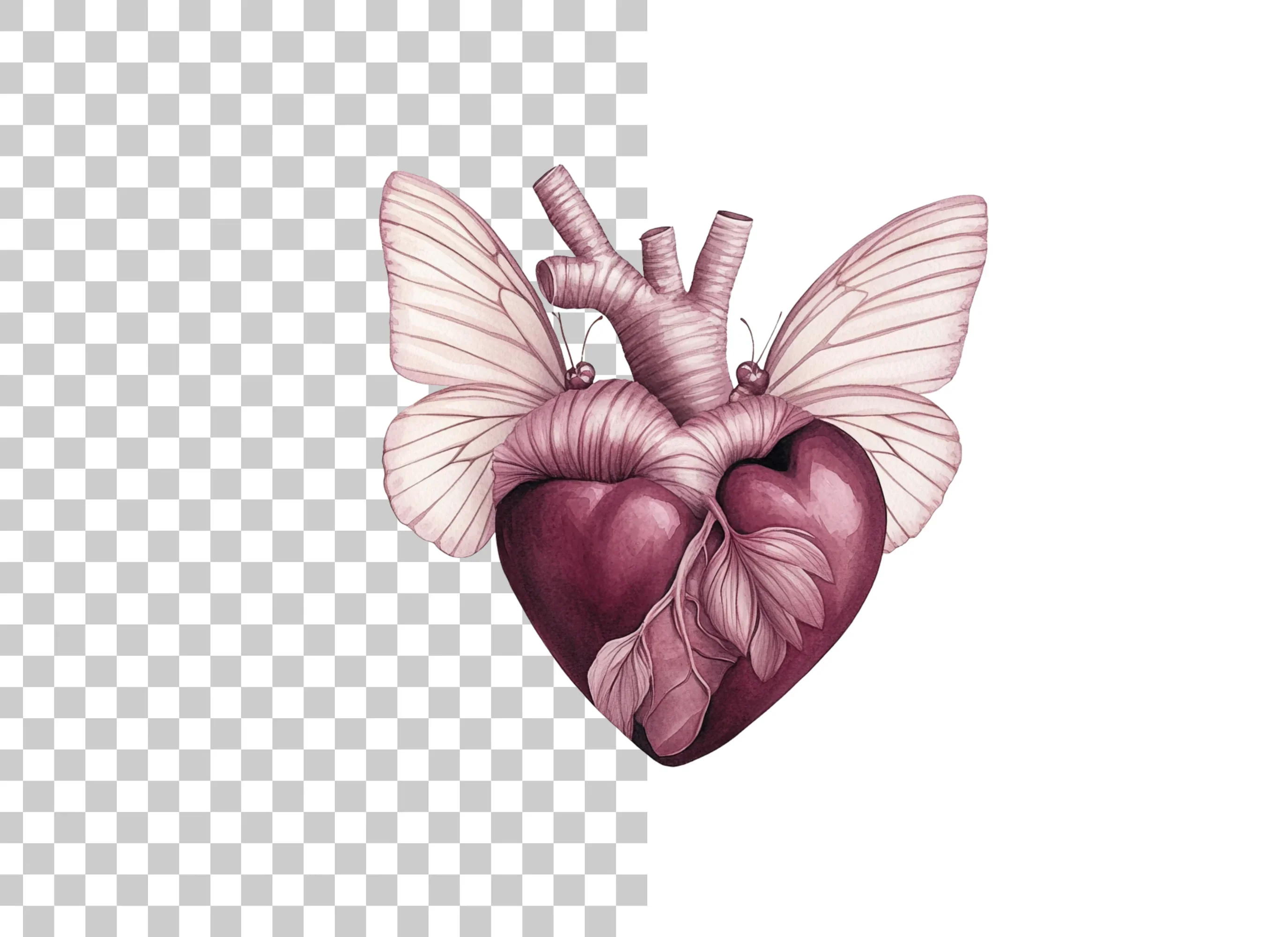 Butterfly Winged Heart Clipart Bundle - Image 5