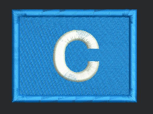 C Letter Patch Embroidery Design