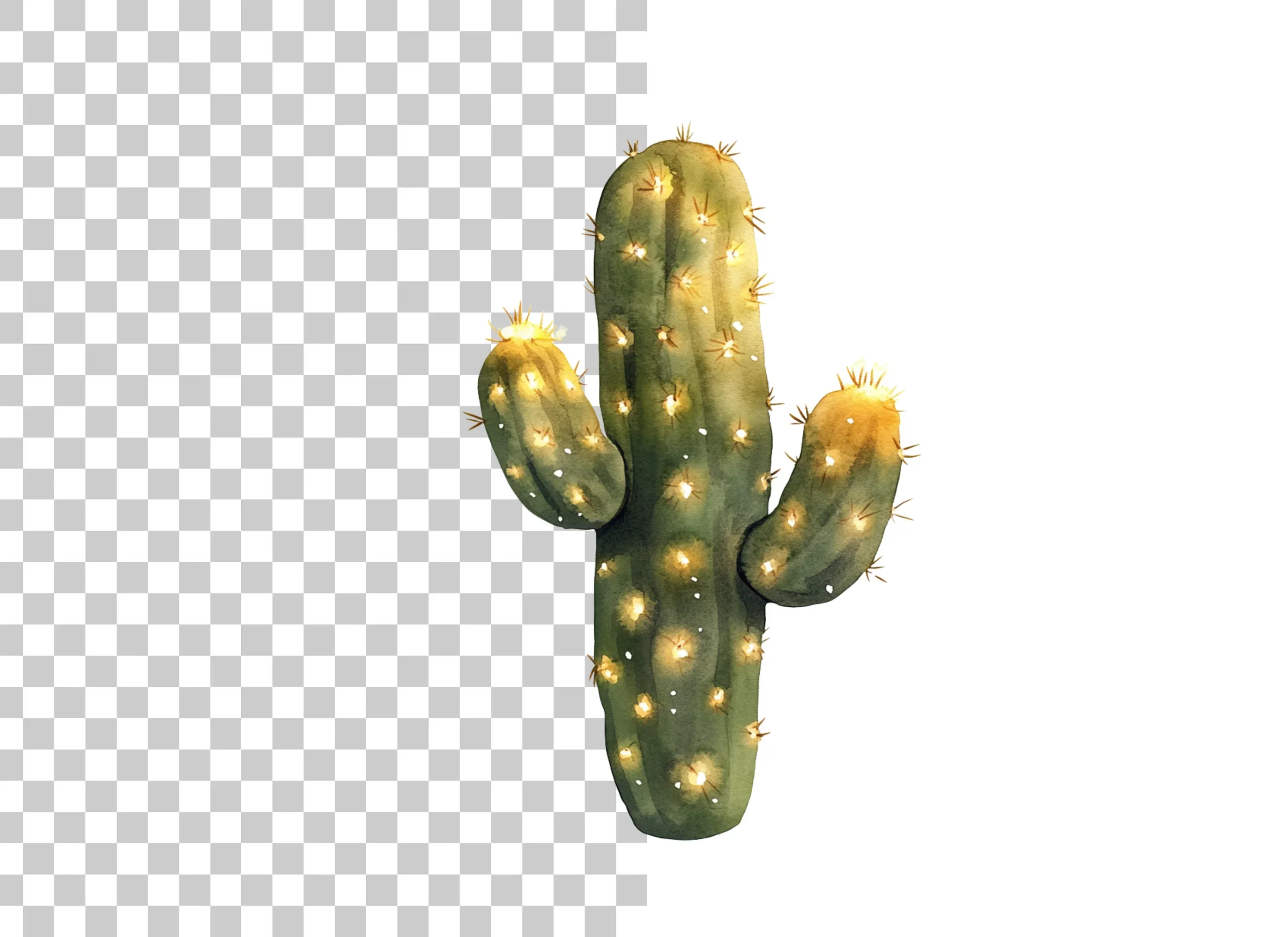 Cactus Glowing Lights Clipart Bundle - Image 2