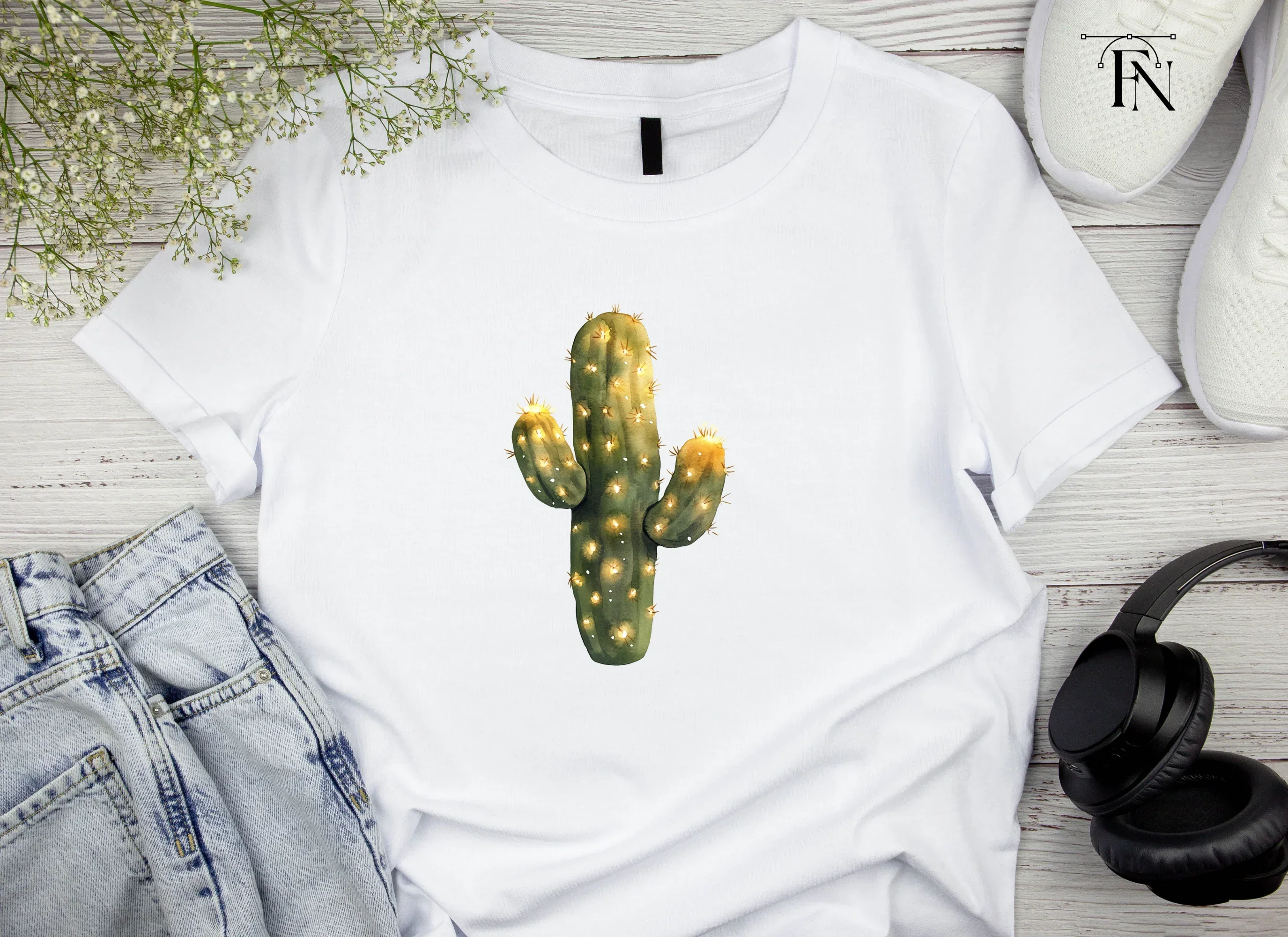Cactus Glowing Lights Clipart Bundle - Image 4