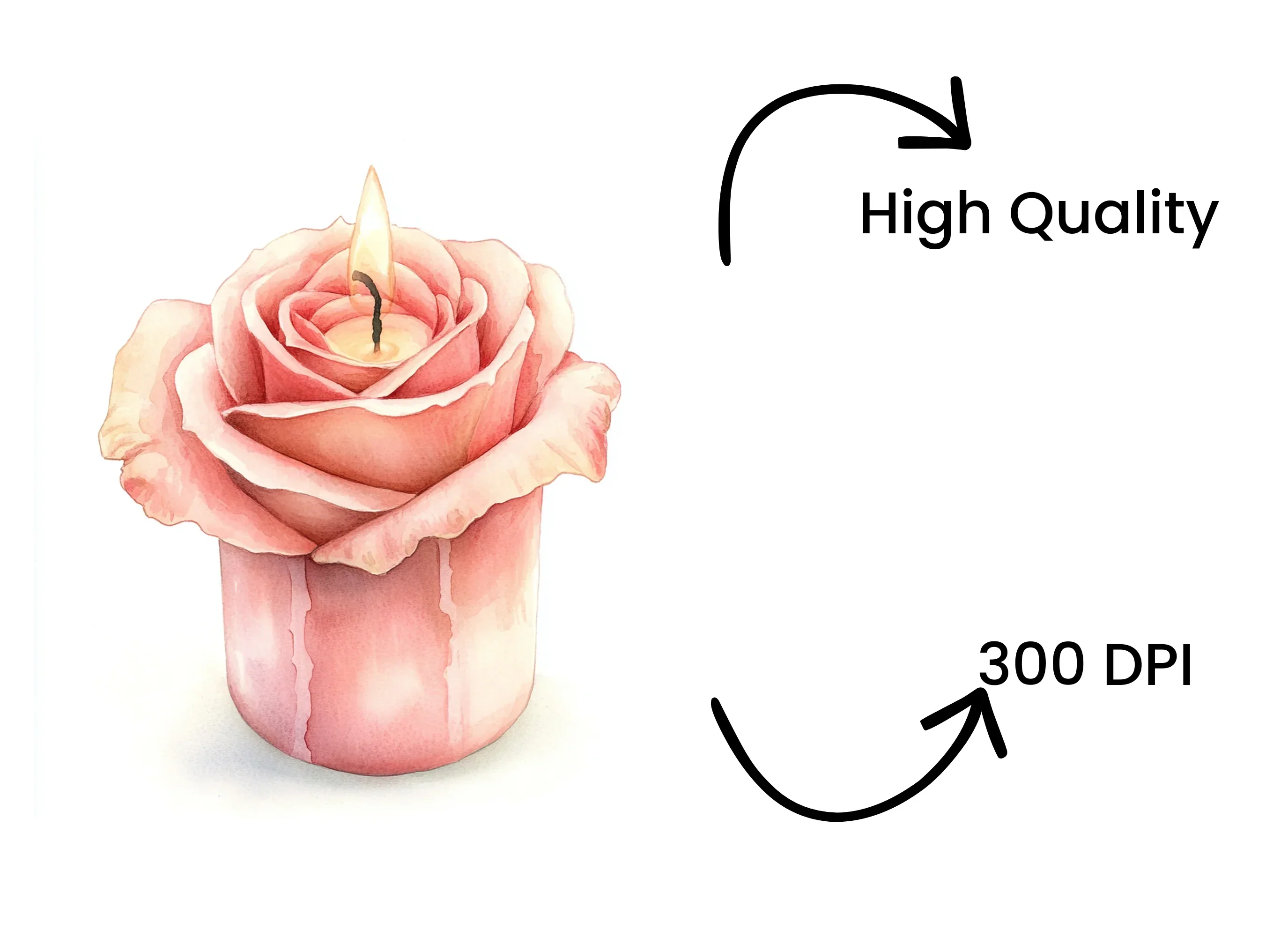 Candle Rose Clipart Bundle - Image 4