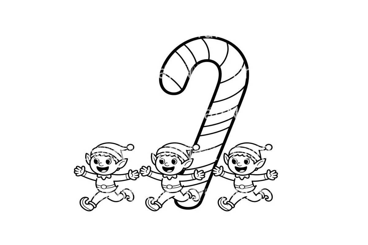 Candy Cane Elf Christmas Coloring Books - Image 2