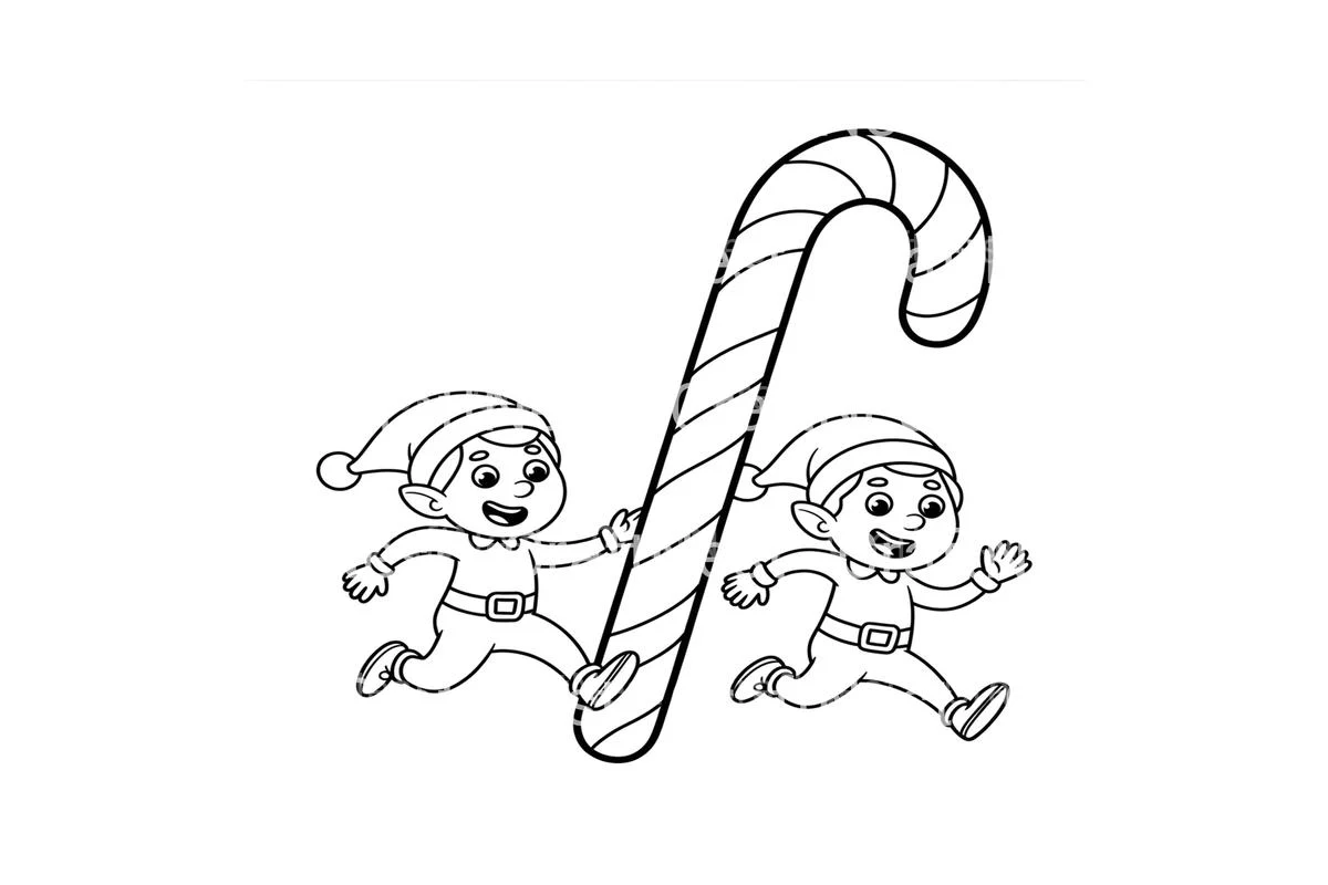Candy Cane Elf Christmas Coloring Books - Image 3
