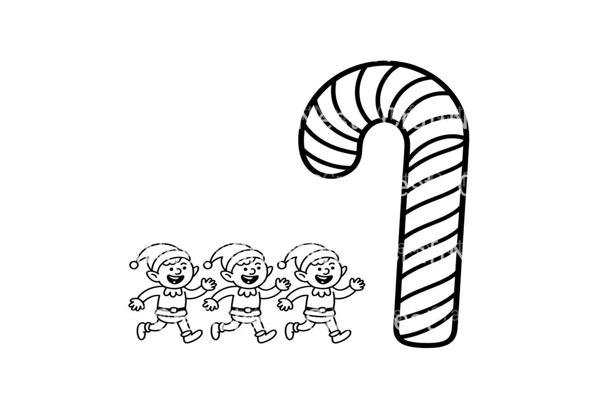 Candy Cane Elf Christmas Coloring Books - Image 4