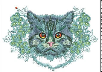 Cat Embroidery Design