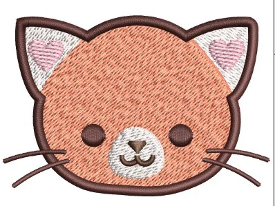 Cat Face Embroidery Design