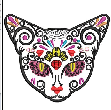 Cat Face Embroidery Design