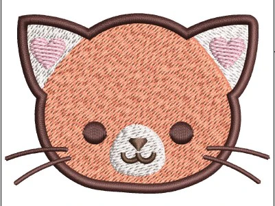Cat Face Embroidery Design