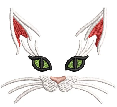 Cat Face Embroidery Design