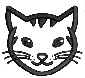 Cat Face Embroidery Design