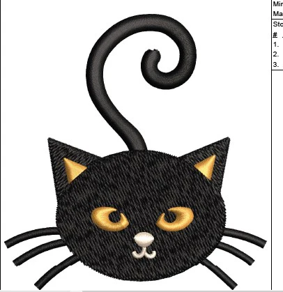 Cat Face Embroidery Design