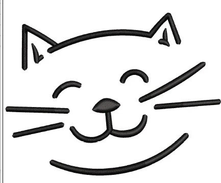 Cat Face Embroidery Design