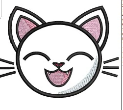 Cat Face Embroidery Design