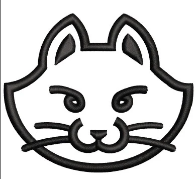 Cat Face Embroidery Design