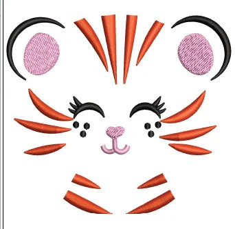 Cat Face Embroidery Design