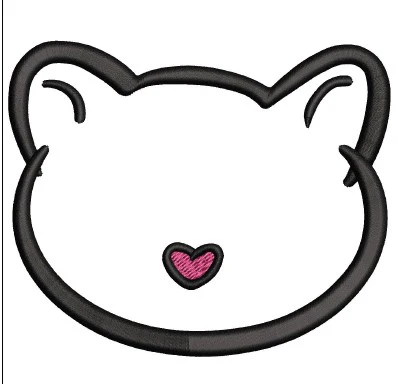 Cat Face Embroidery Design