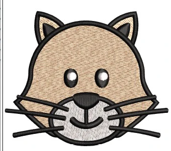 Cat Face Embroidery Design