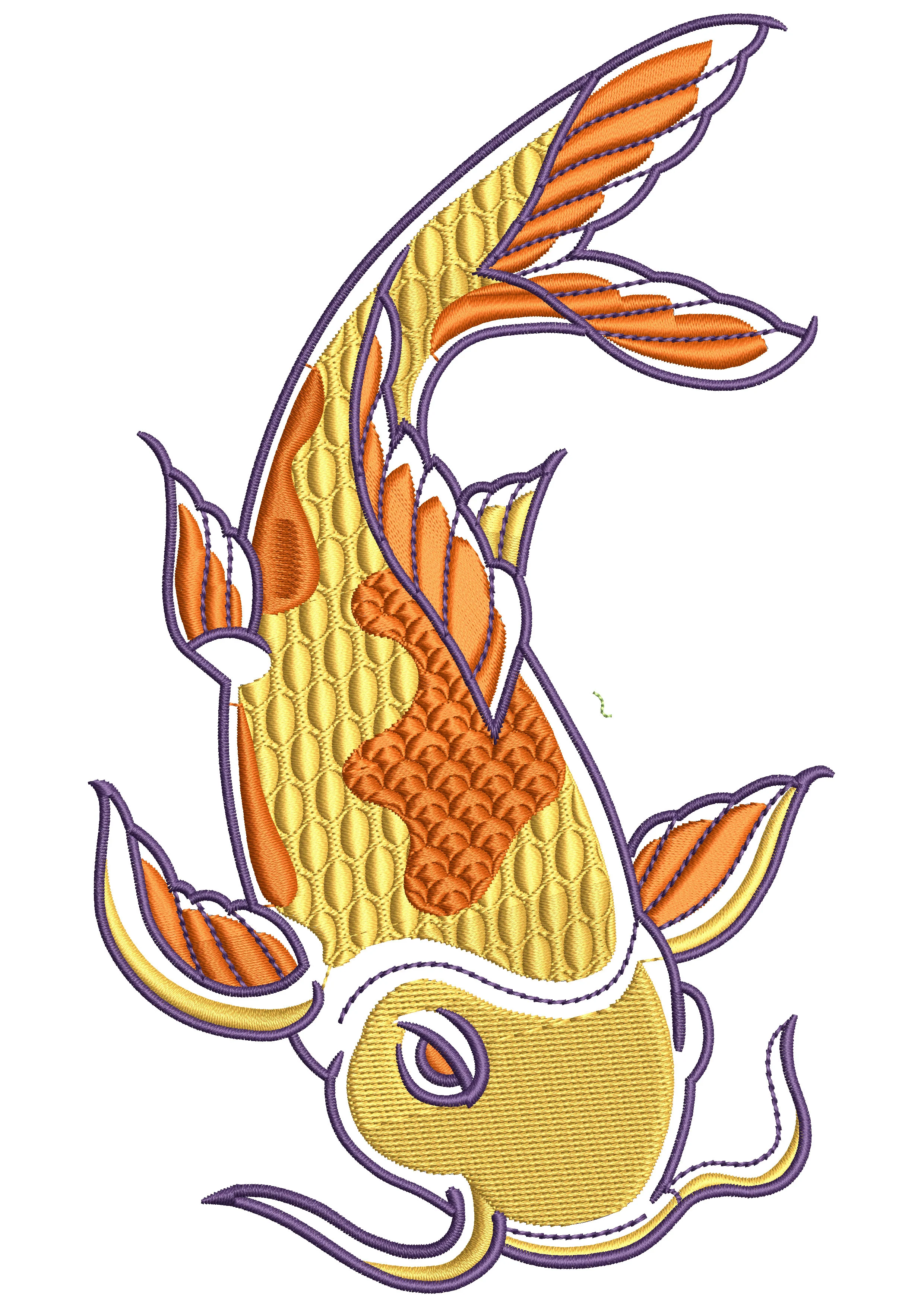 Cat Fish Embroidery Design