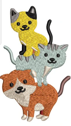 Cats Embroidery Design