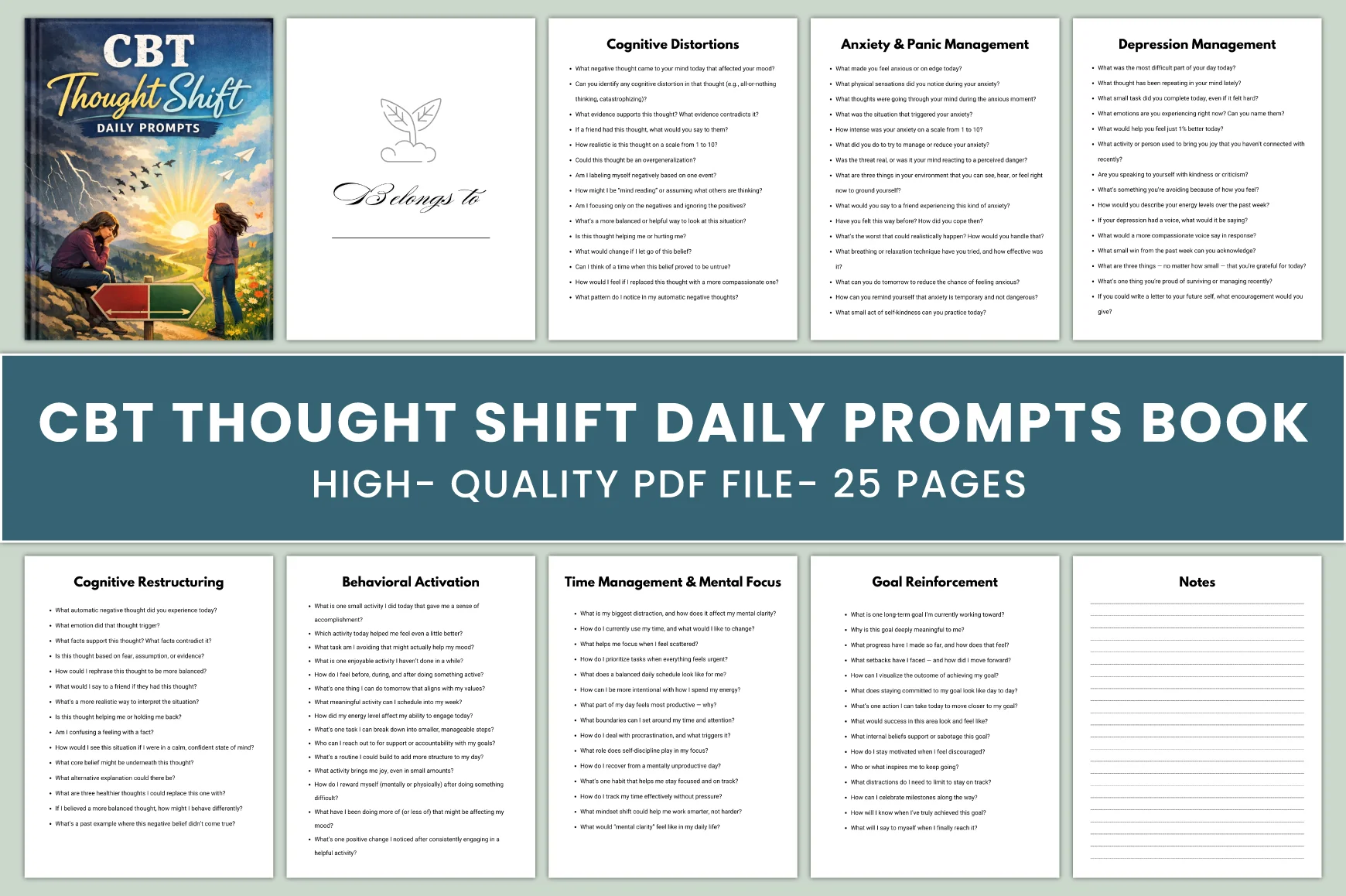 CBT Thought Shift Daily Prompts