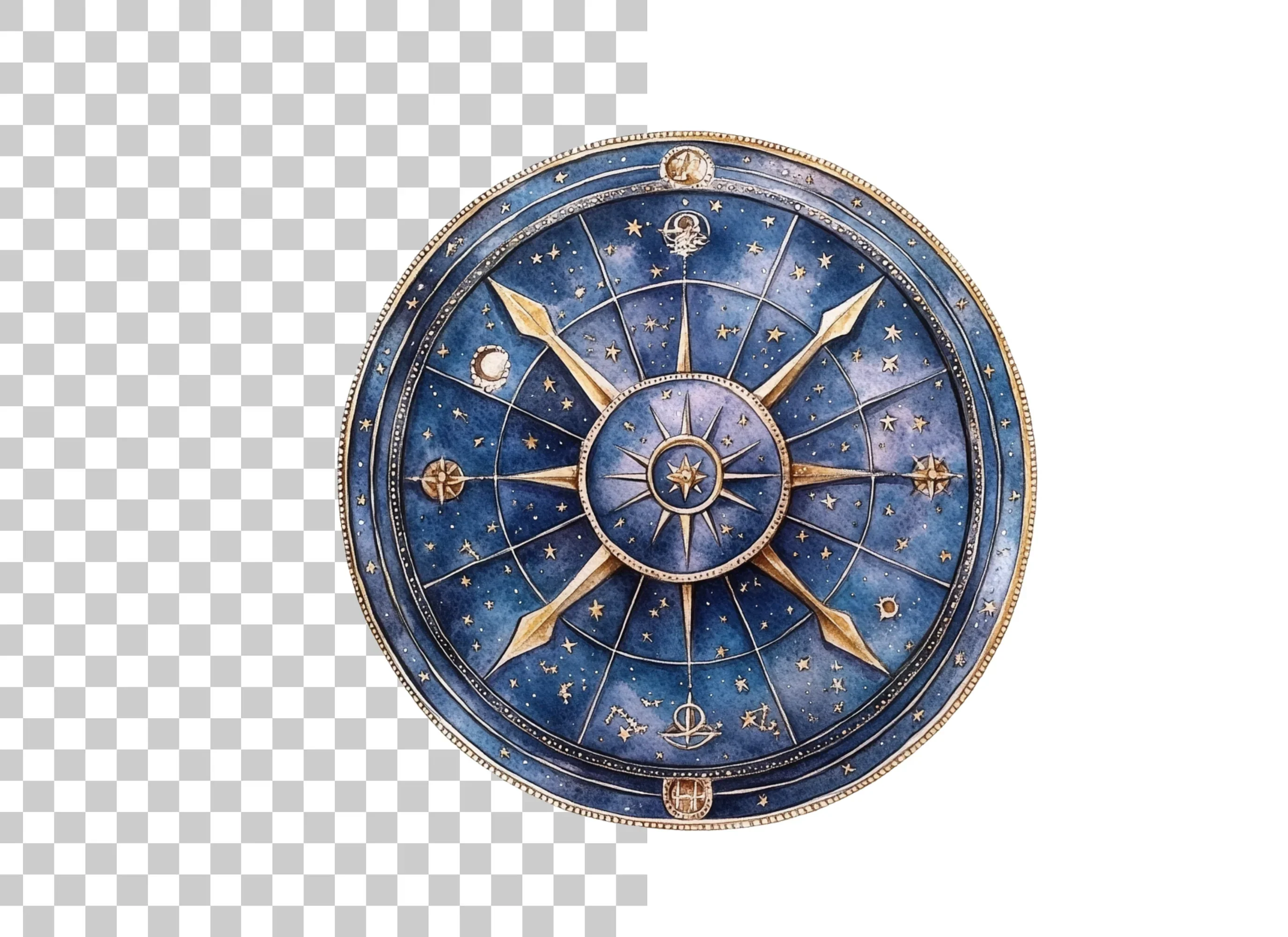 Celestial Zodiac Compass Clipart Bundle - Image 2