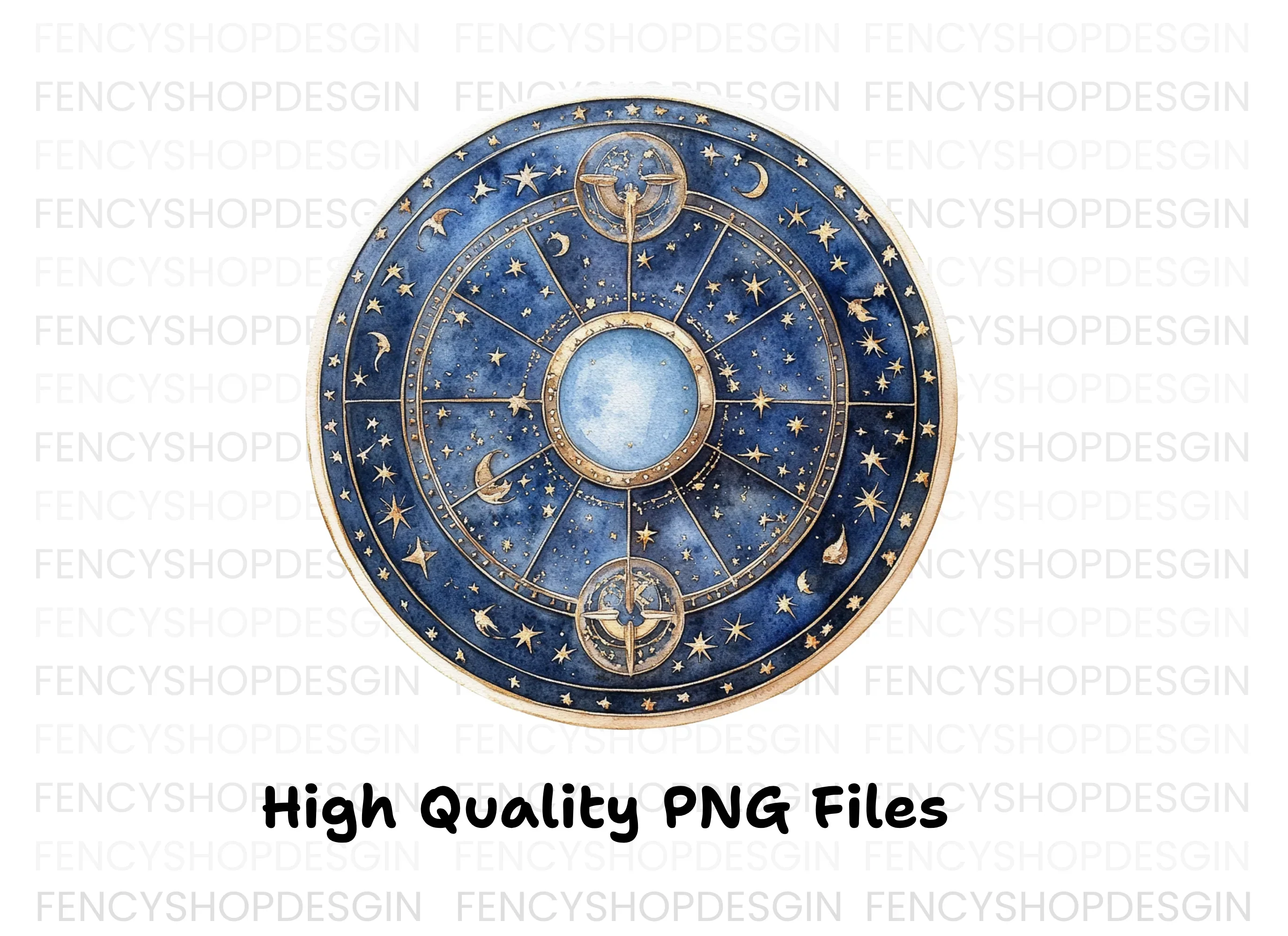 Celestial Zodiac Compass Clipart Bundle - Image 3