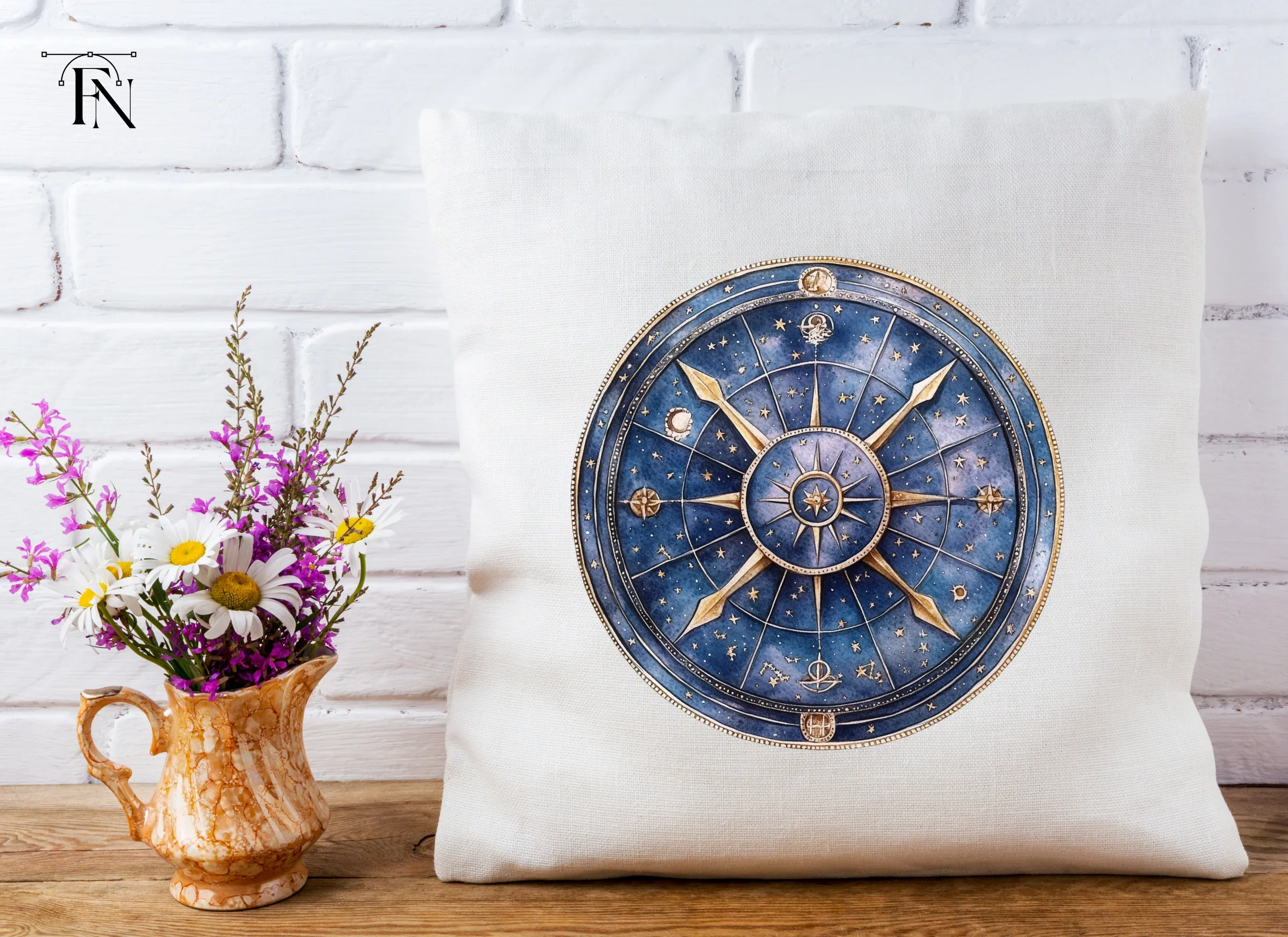 Celestial Zodiac Compass Clipart Bundle - Image 5