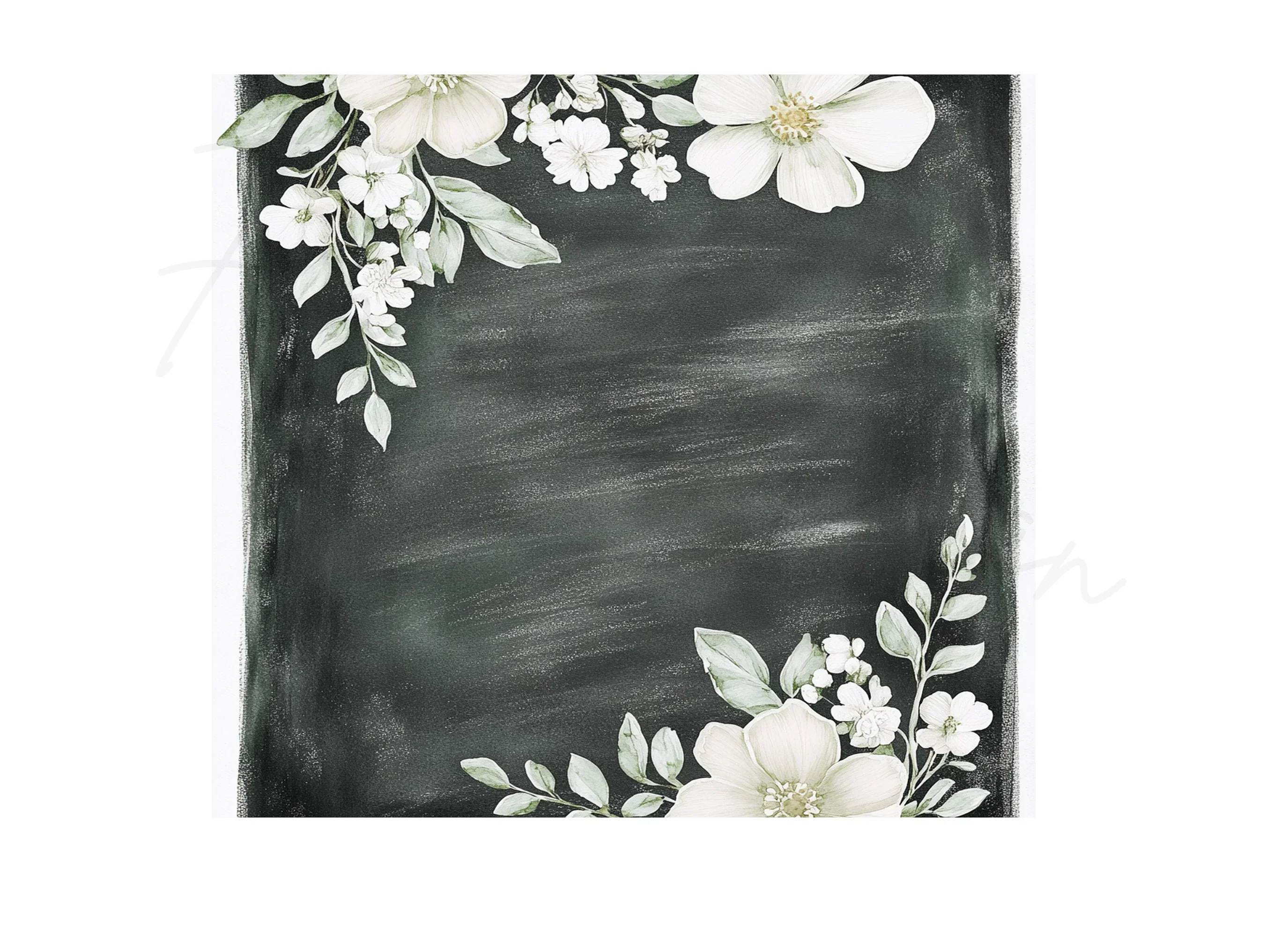 Chalkboard Floral Foliage Clipart Bundle - Image 2