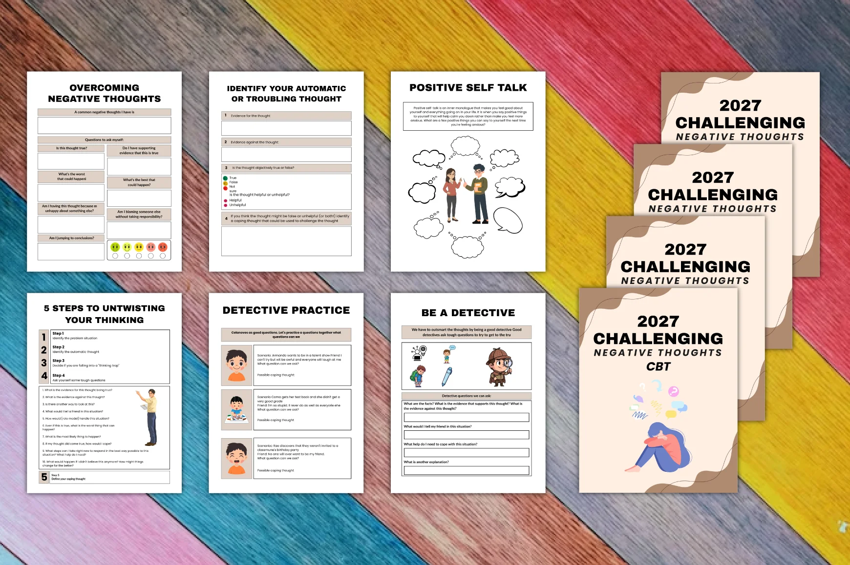 Challenging Negative Thoughts CBT Planner - Image 2