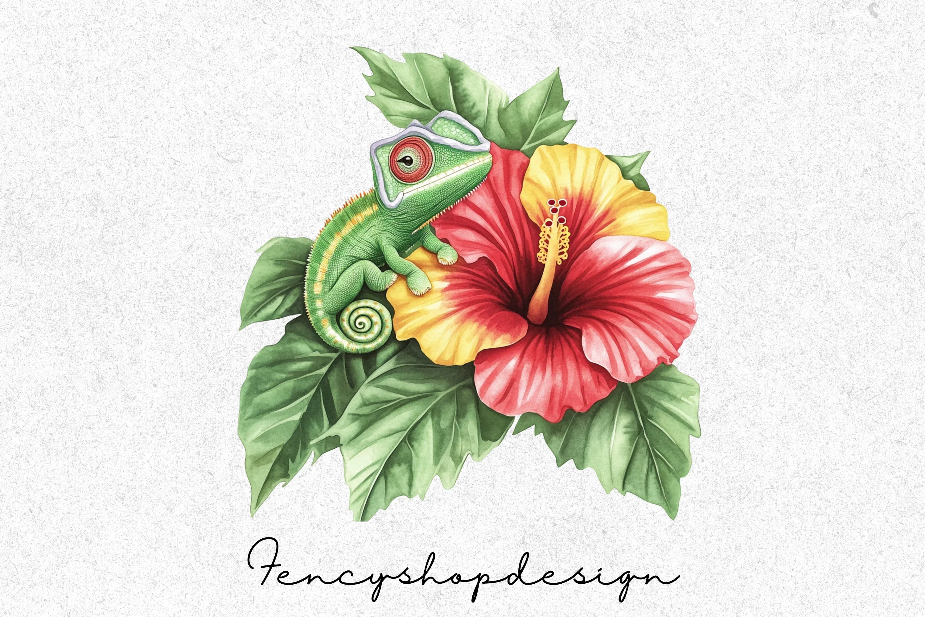 Chameleon Floral Clipart Bundle - Image 6