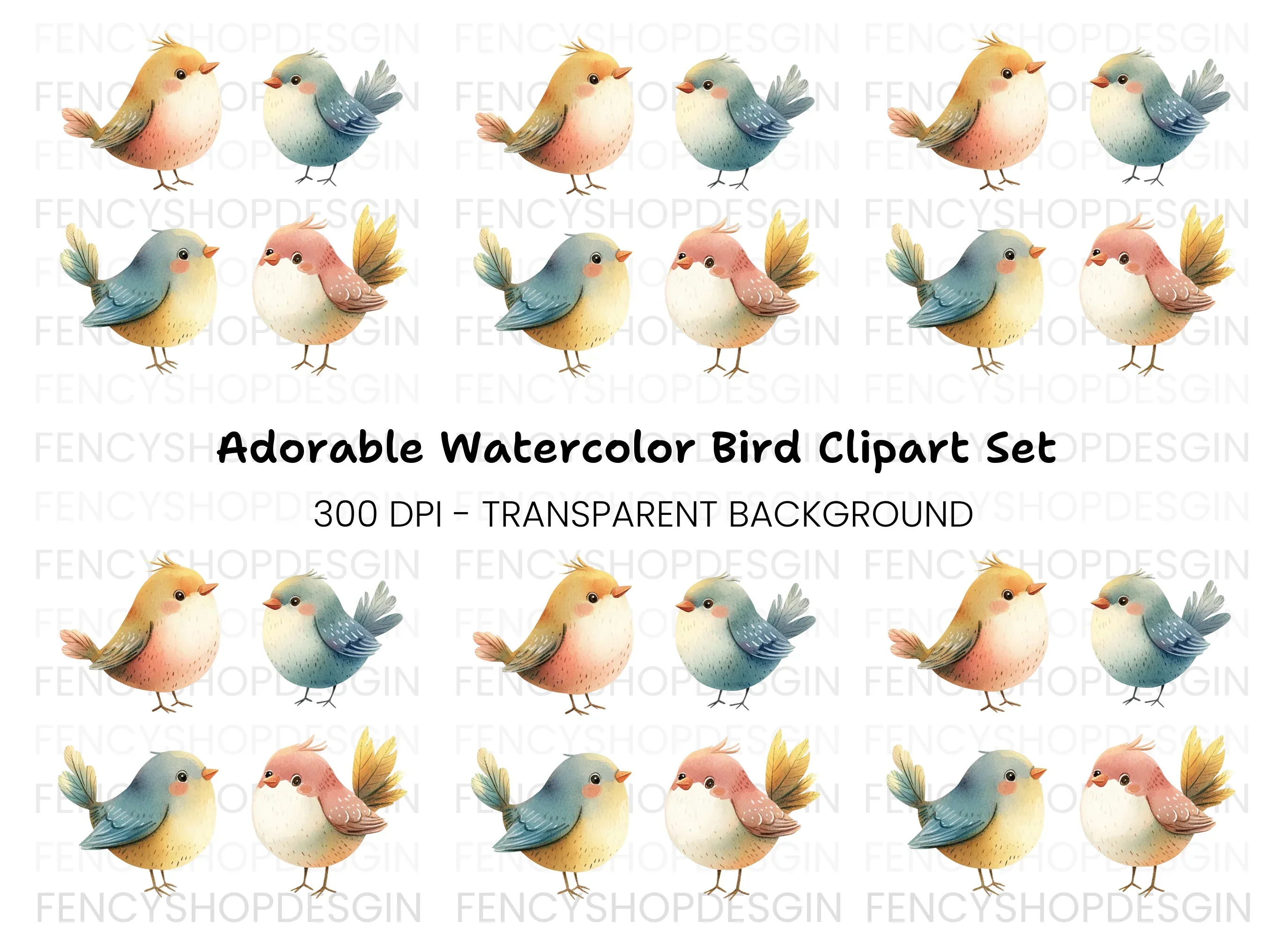 Charming Bird Clipart Bundle