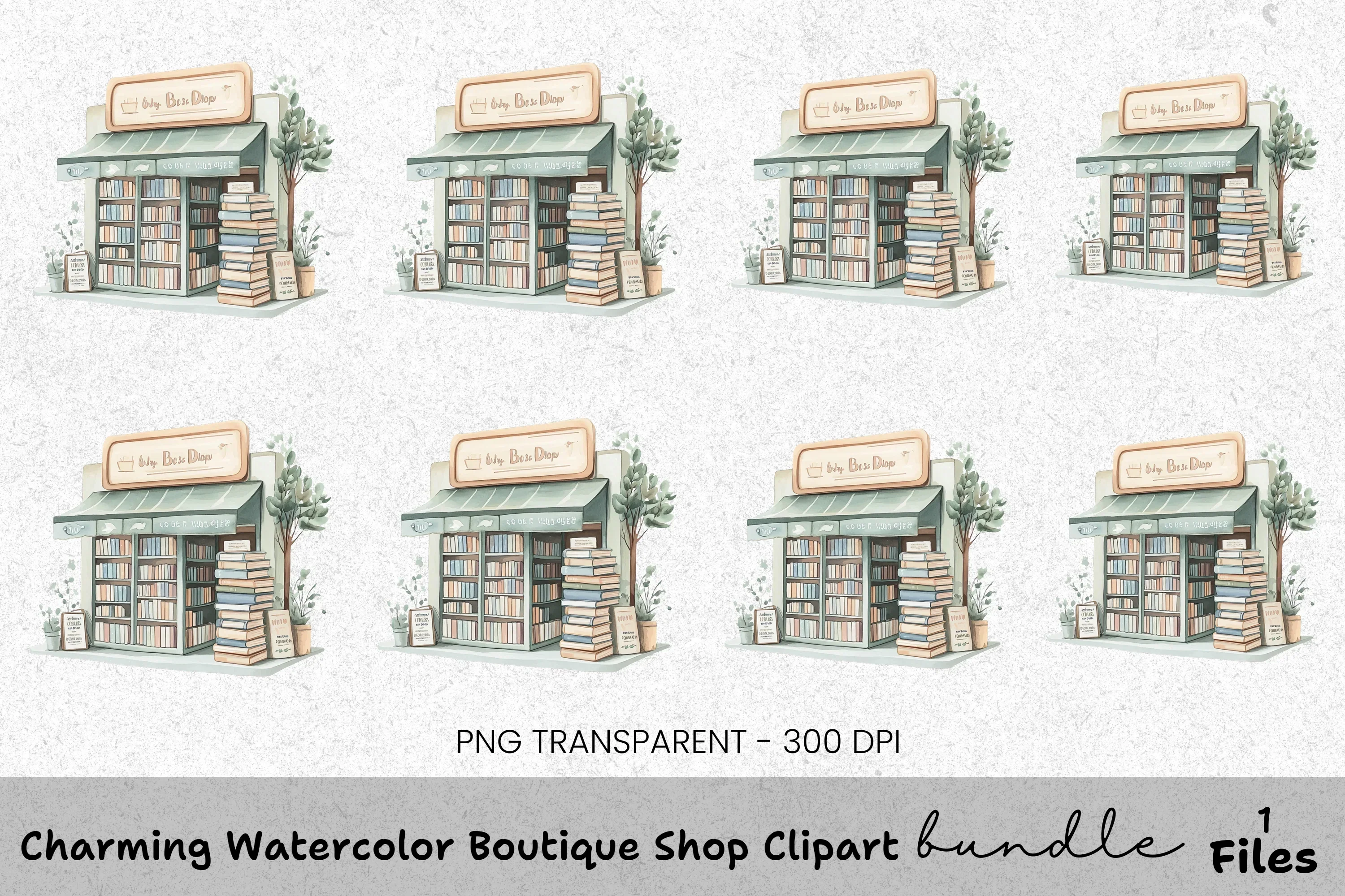 Charming Boutique Shop Clipart Bundle