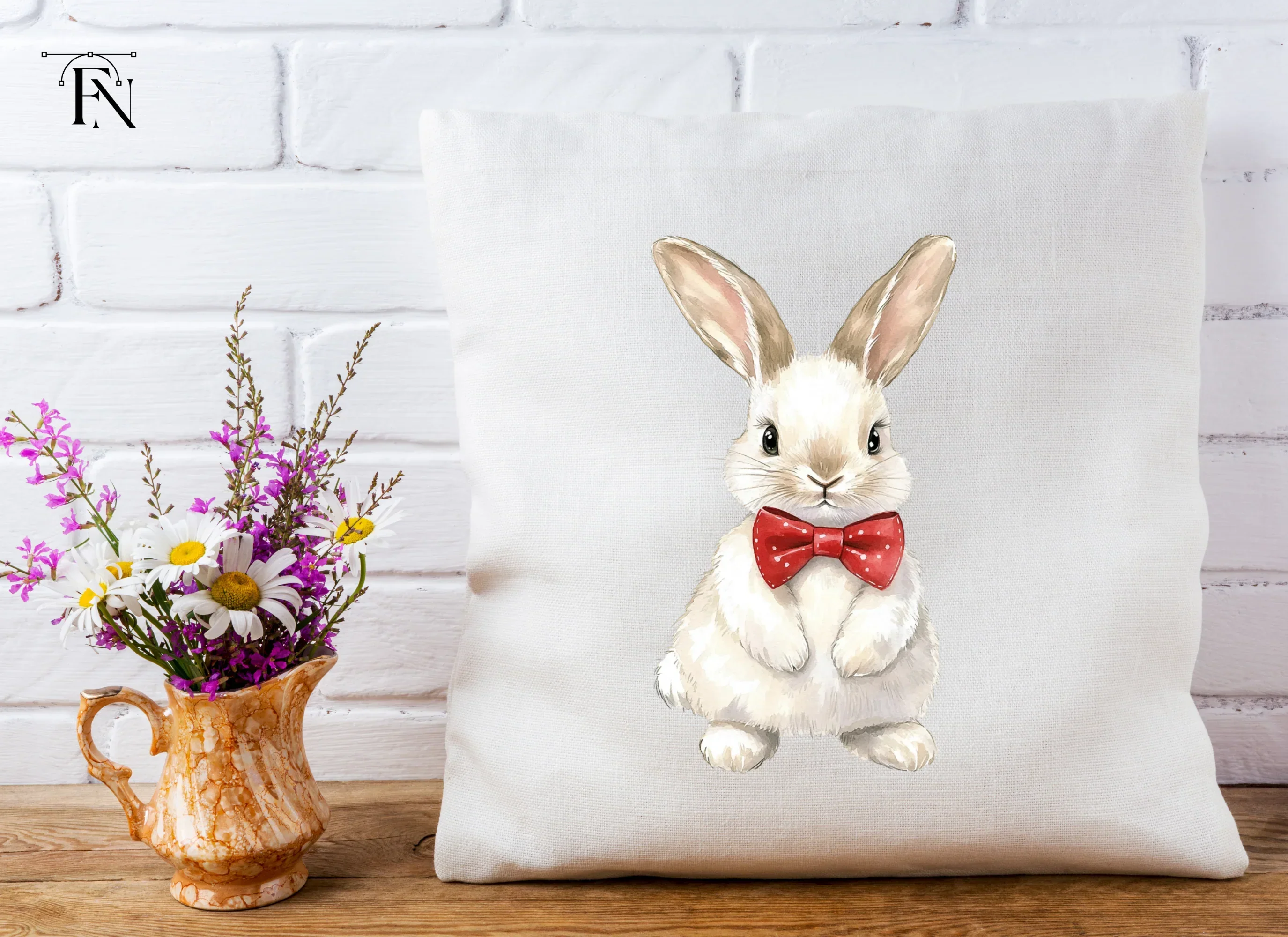 Charming Bunny with Bow Tie Clipart Bundle - Image 3