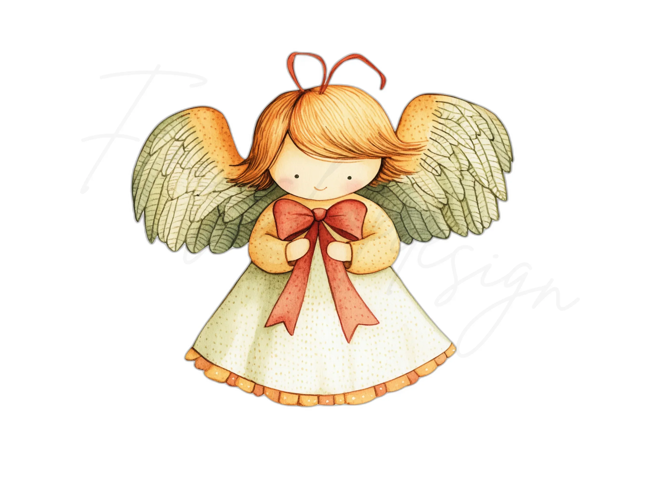 Charming Christmas Angel Clipart Bundle - Image 2